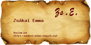 Zsákai Emma névjegykártya