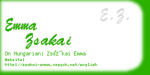 emma zsakai business card